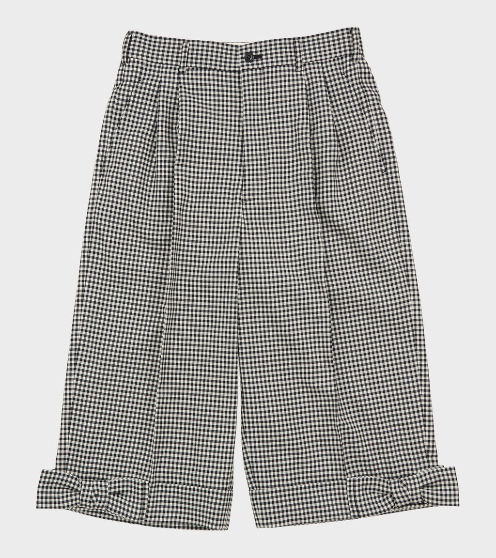 Checkered Long Bow Shorts Black/White