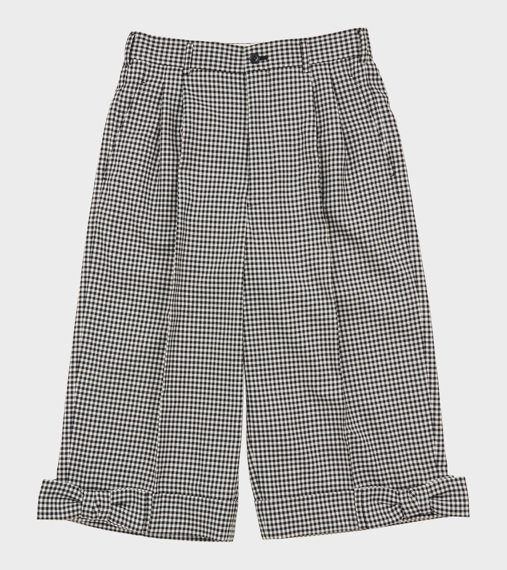Checkered Long Bow Shorts Black/White