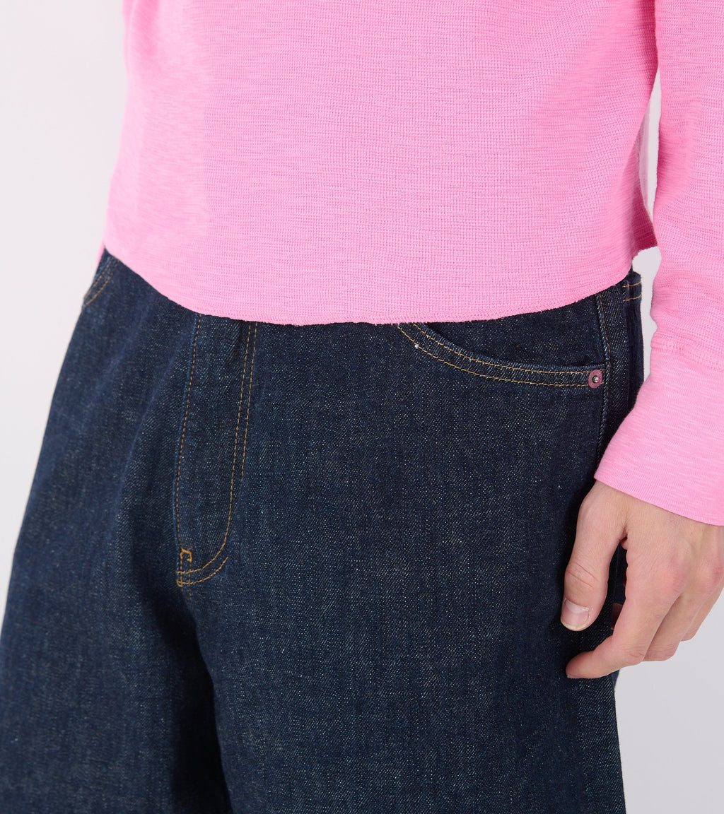 Super Wide Jeans Simple Rinse Blue