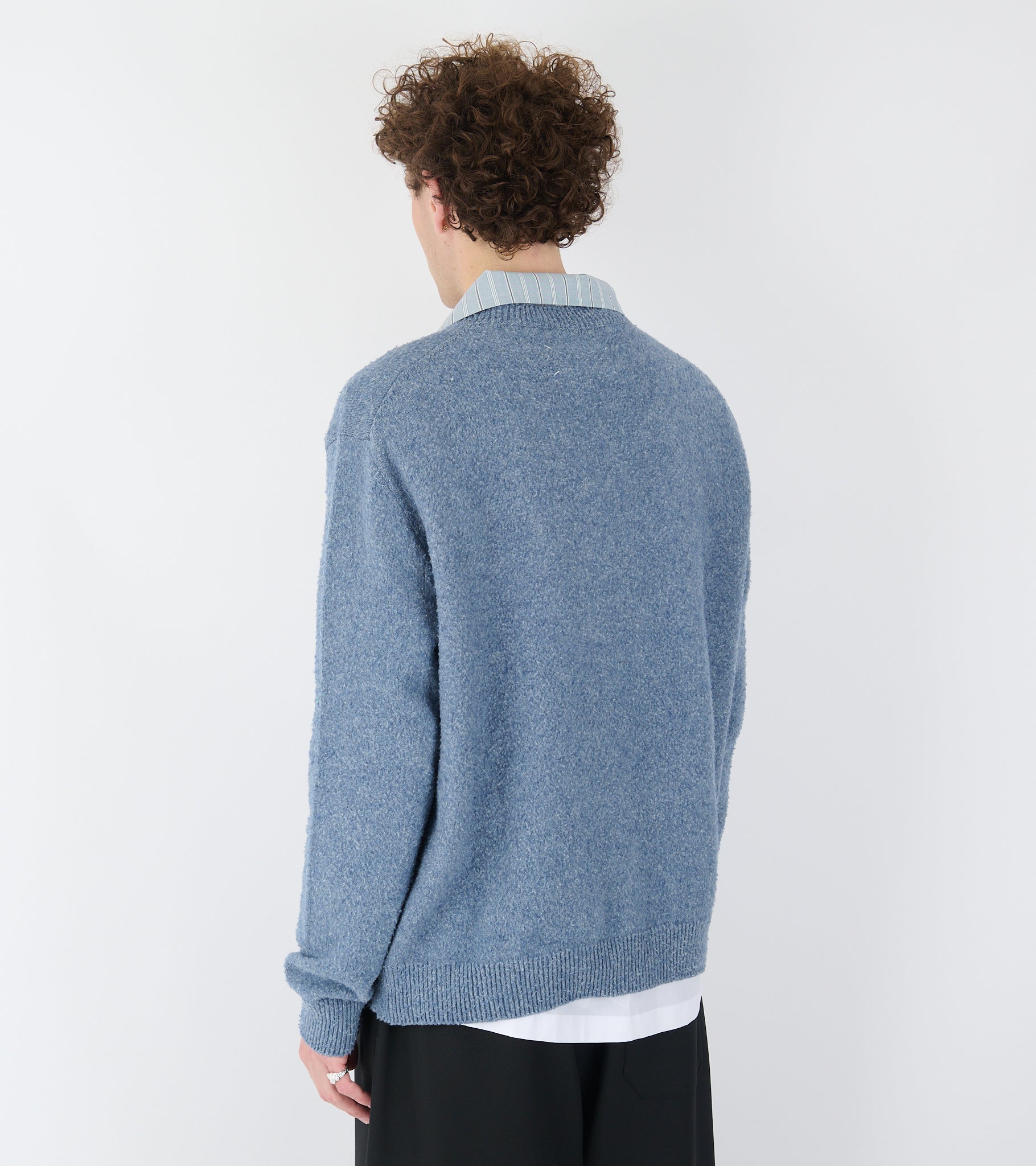 Pile Knit Sweater Blue