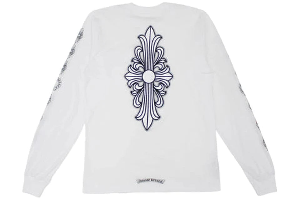 CHROME HEARTS FLORAL CROSS LONG SLEEVE WHITE
