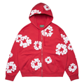 DENIM TEARS COTTON WREATH ZIP HOODIE RED