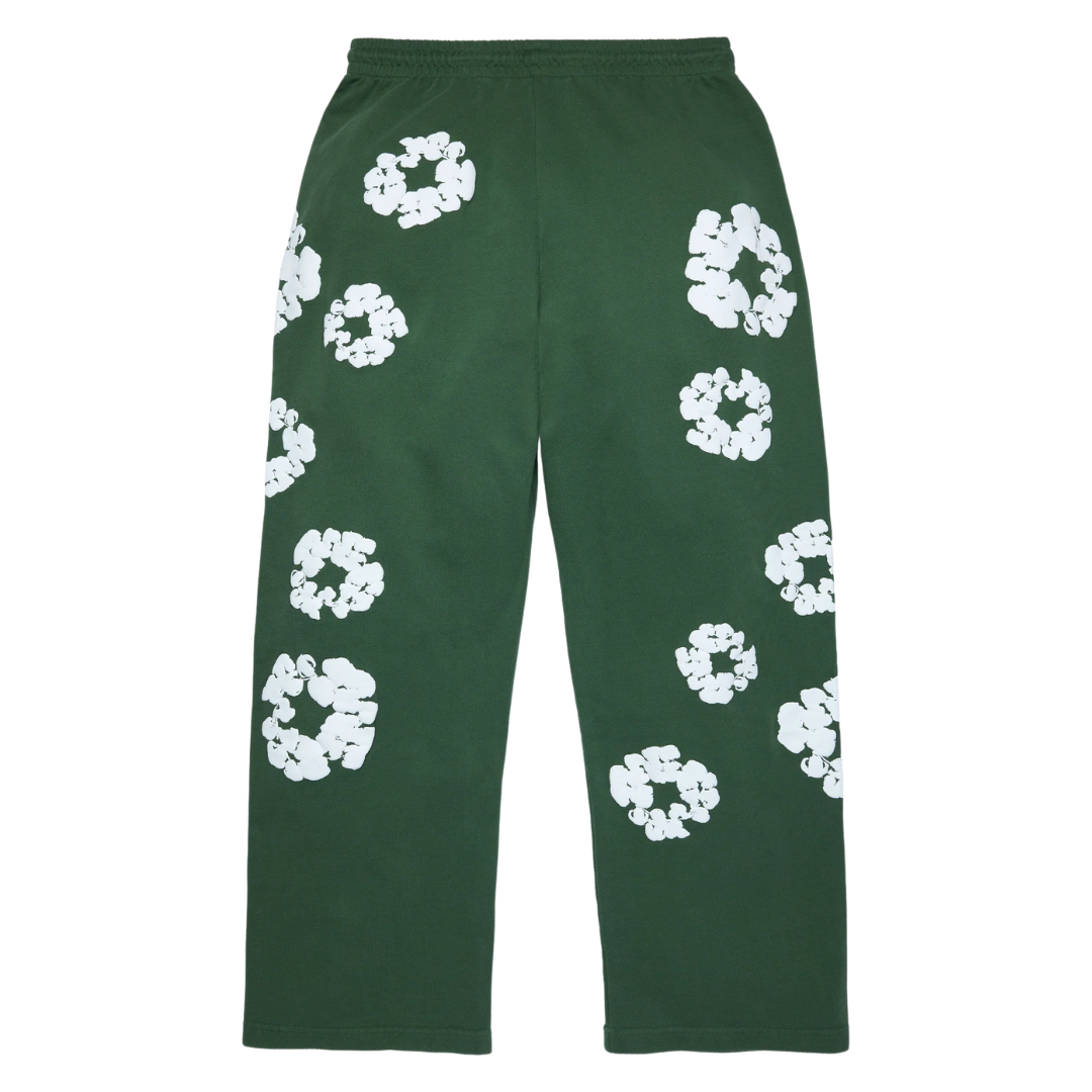 DENIM TEARS COTTON WREATH BAGGY SWEATPANTS GREEN