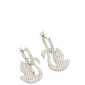 Swarovski Rhodium Plated Swan Earrings