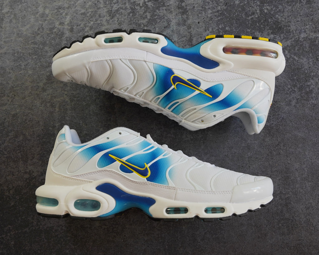 Nike TN Air Max Plus Spray Paint Swoosh White Blue (44)