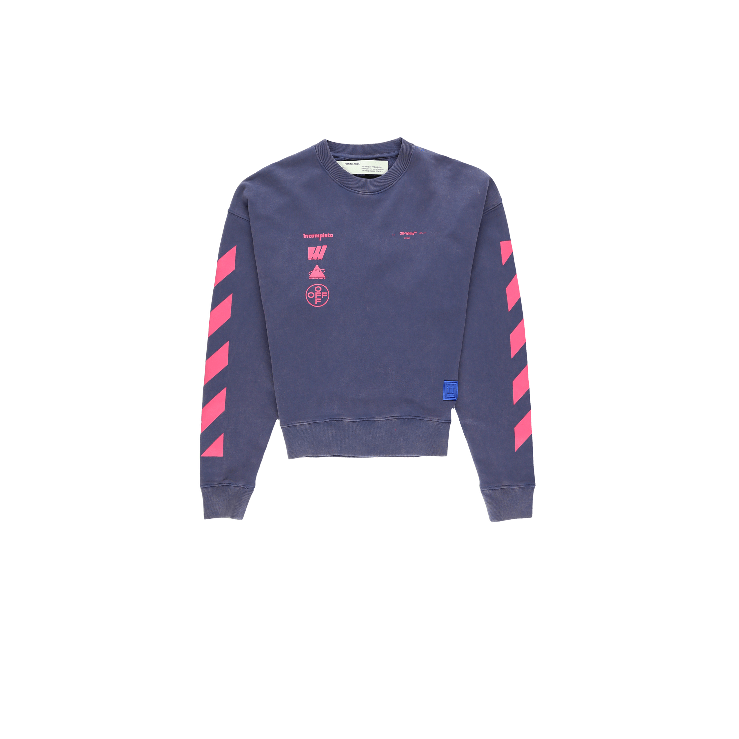 OFF WHITE DIAGONAL DE SILVA OVERSIZED SWEATSHIRT BLUE / PINK