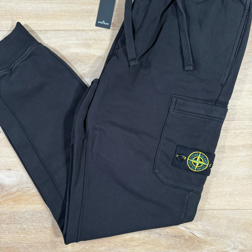 Stone Island Slim Fit Fleece Sweatpants in Black