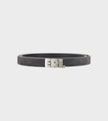 Suede Skinny Leather Belt Charcoal