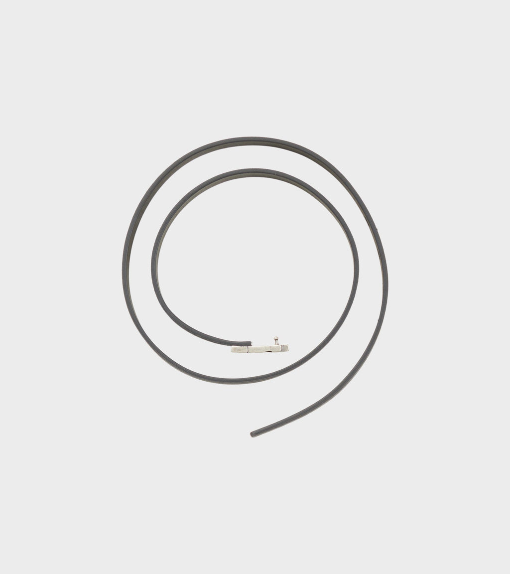 Suede Skinny Leather Belt Charcoal