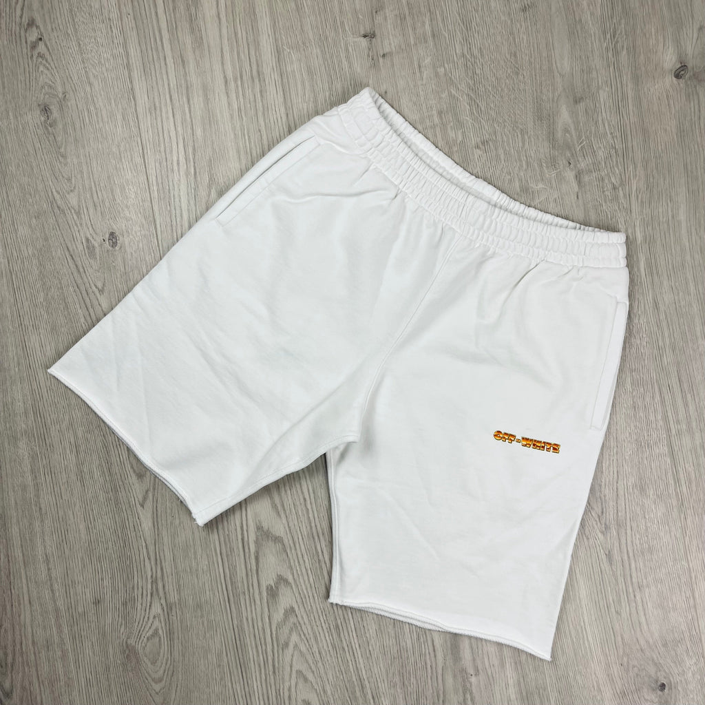 Off-White Metallic Jersey Shorts - White