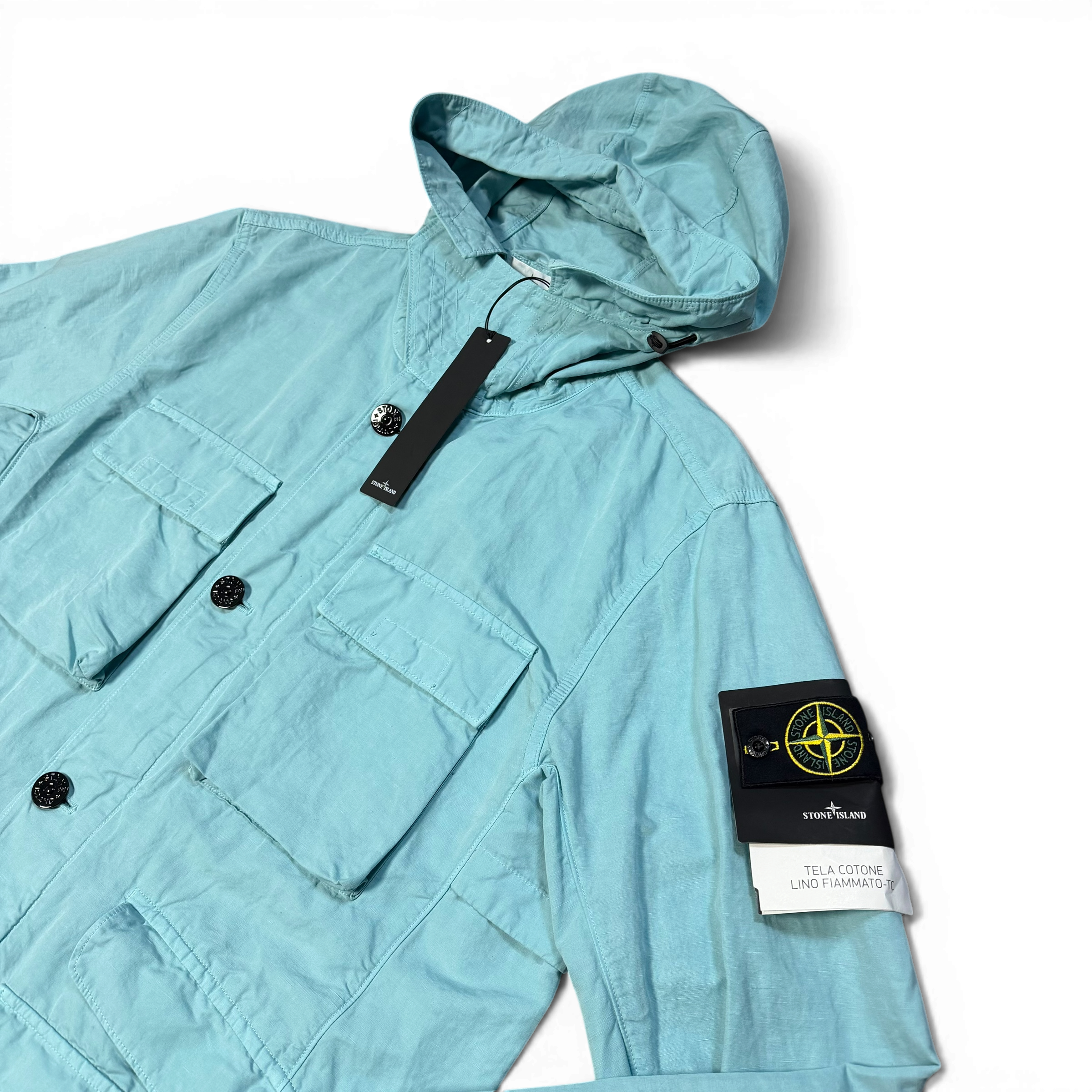 Stone Island Tela Cotone Lino Fiammato-TC