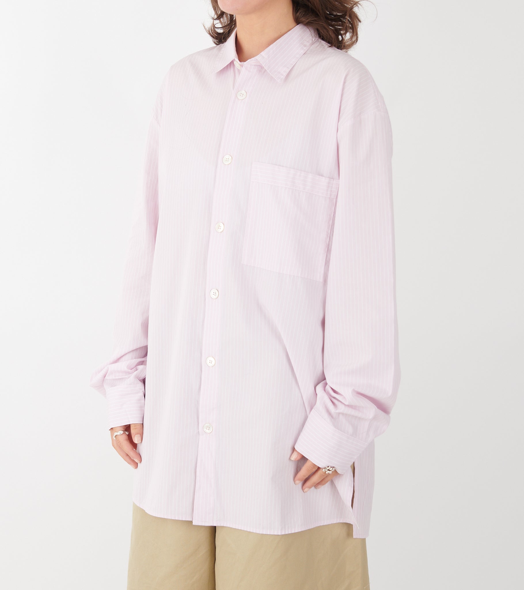 Pyjamas Relaxed Long Shirt Rosa Stripes