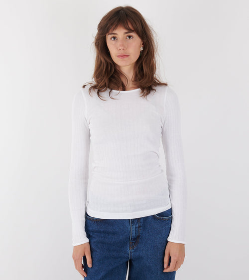 101 Rib Solid Colour White