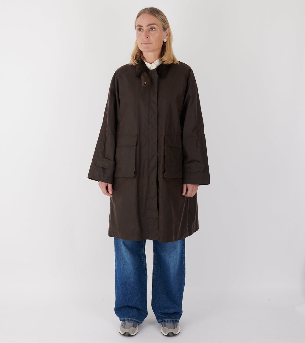 Oilskin Long Coat Brown