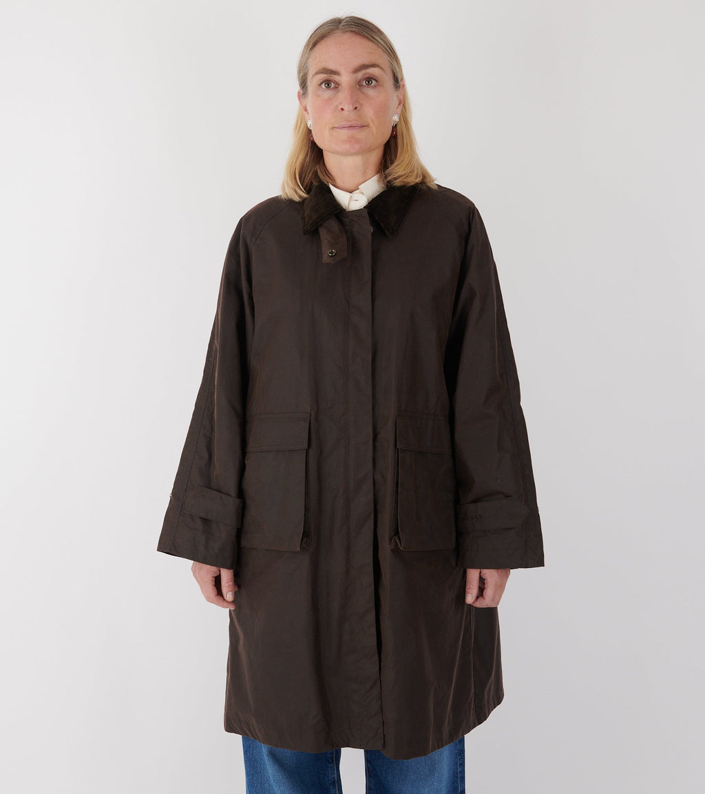 Oilskin Long Coat Brown