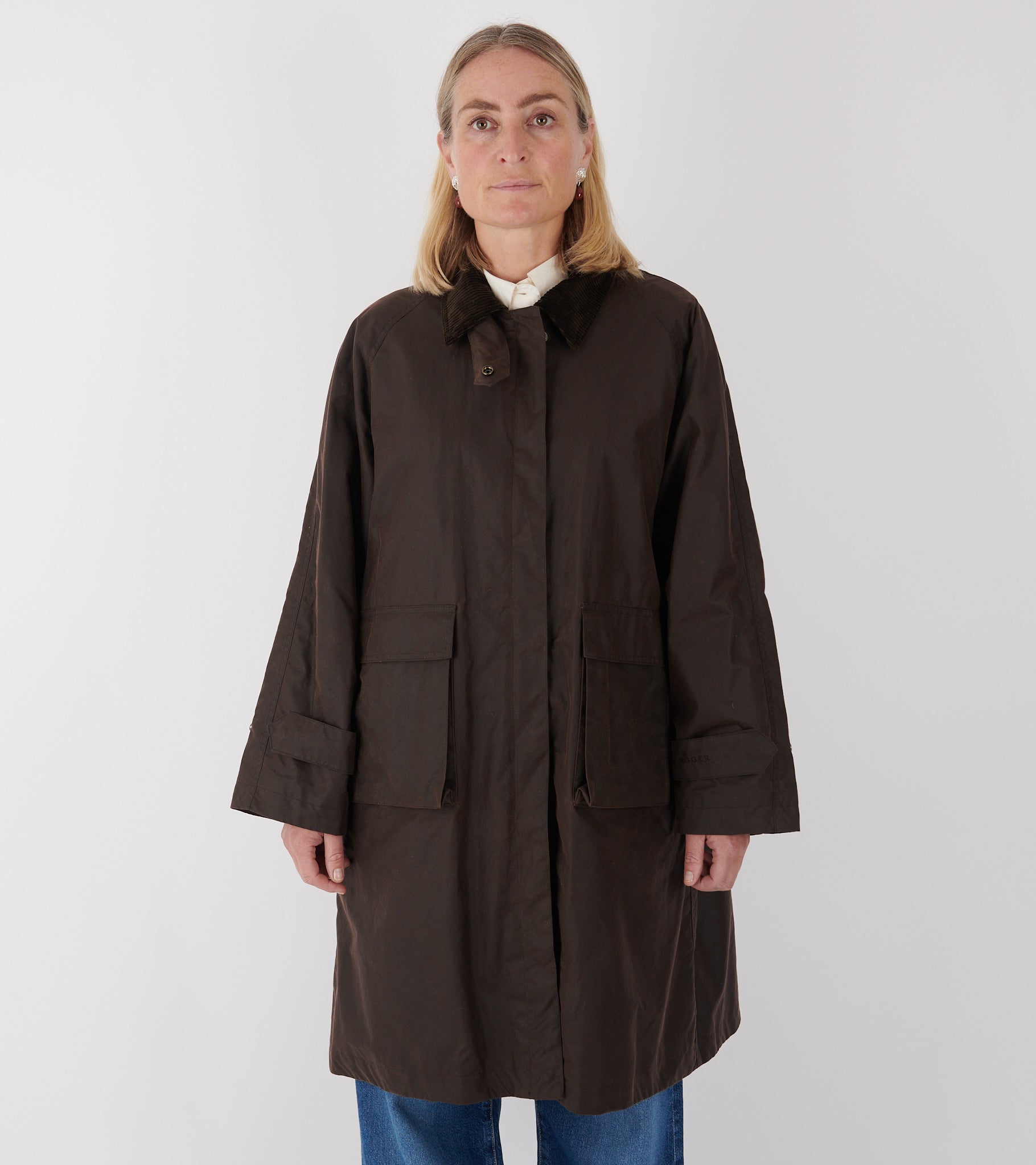 Oilskin Long Coat Brown