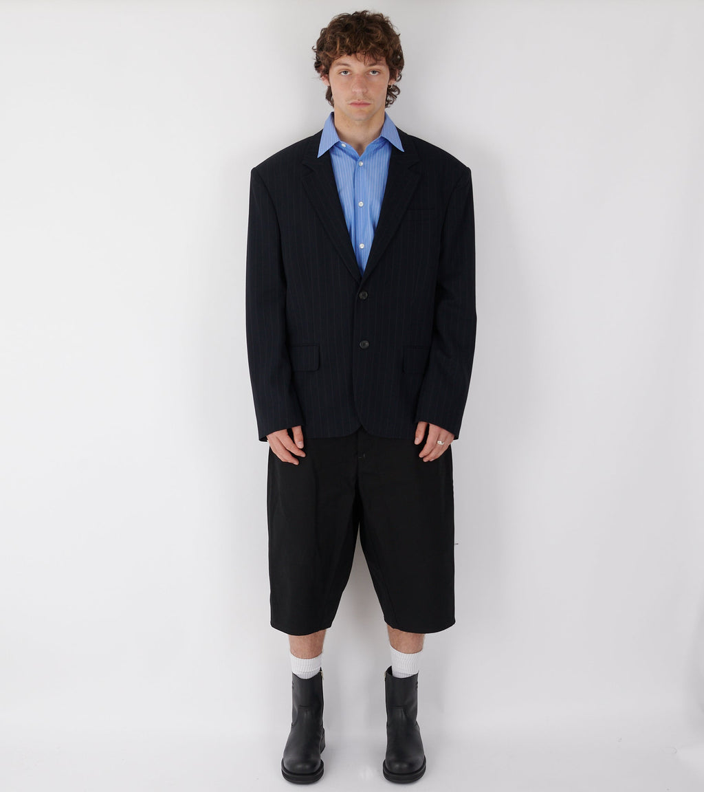 Pinstripe Blazer Dark Navy