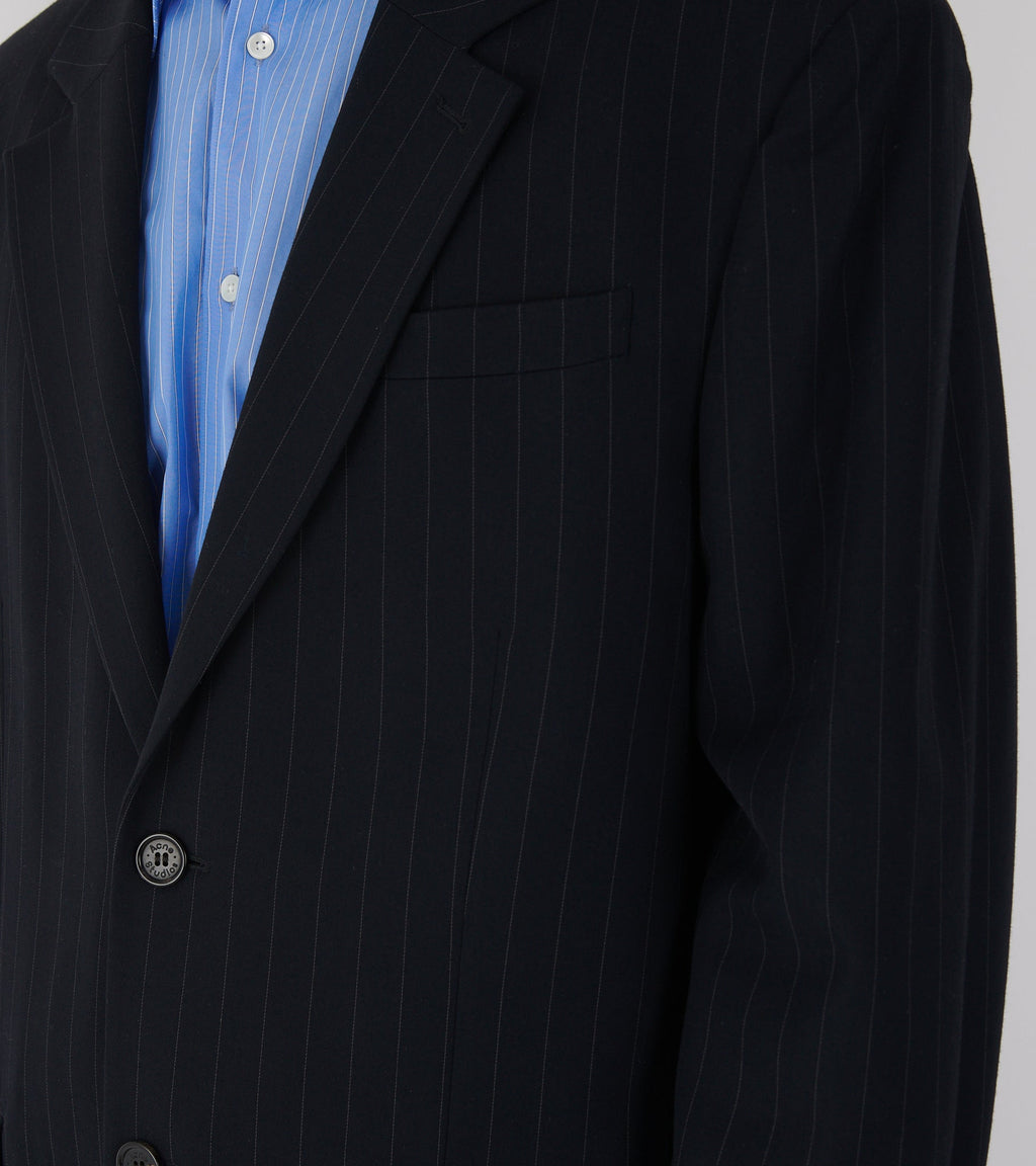 Pinstripe Blazer Dark Navy