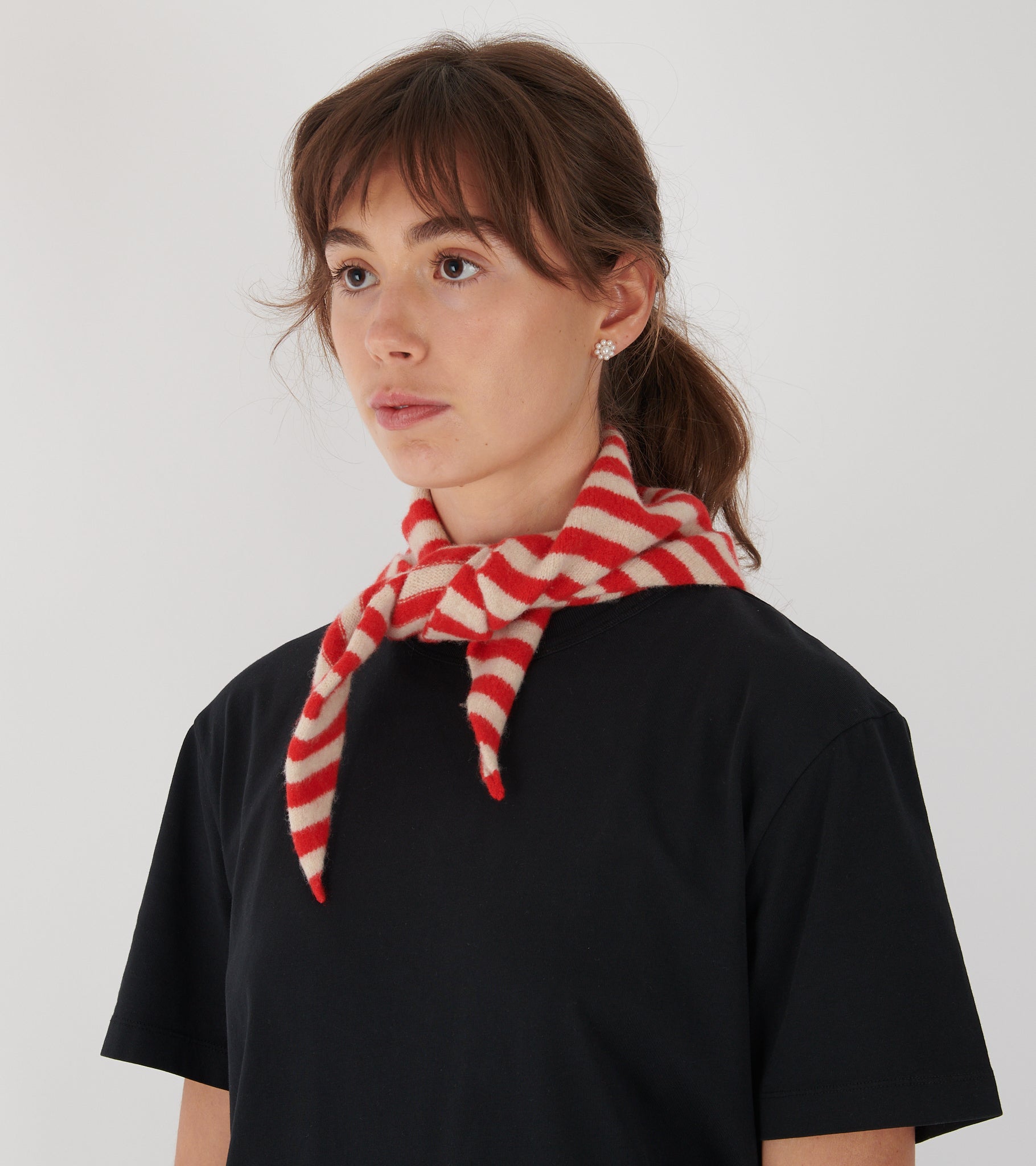 Stripe Triangle Neckerchief Poppy/Oatmeal
