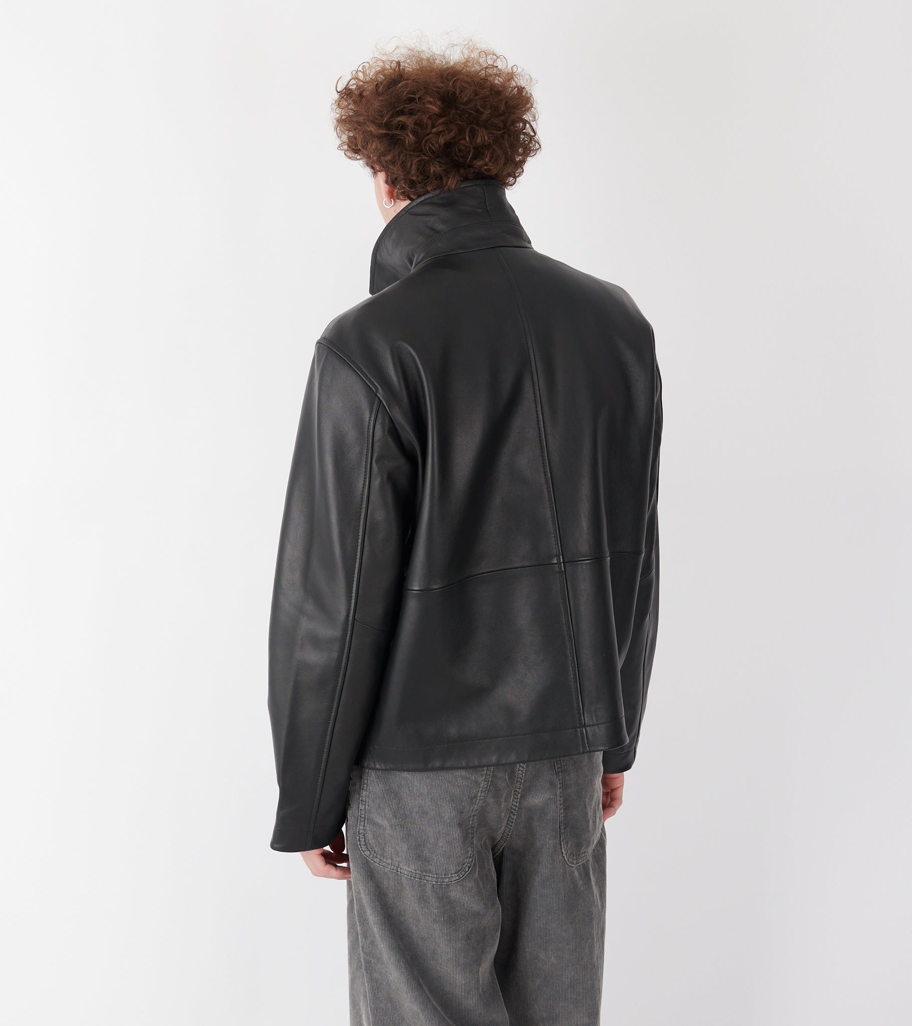 Short Leather Jacket Black
