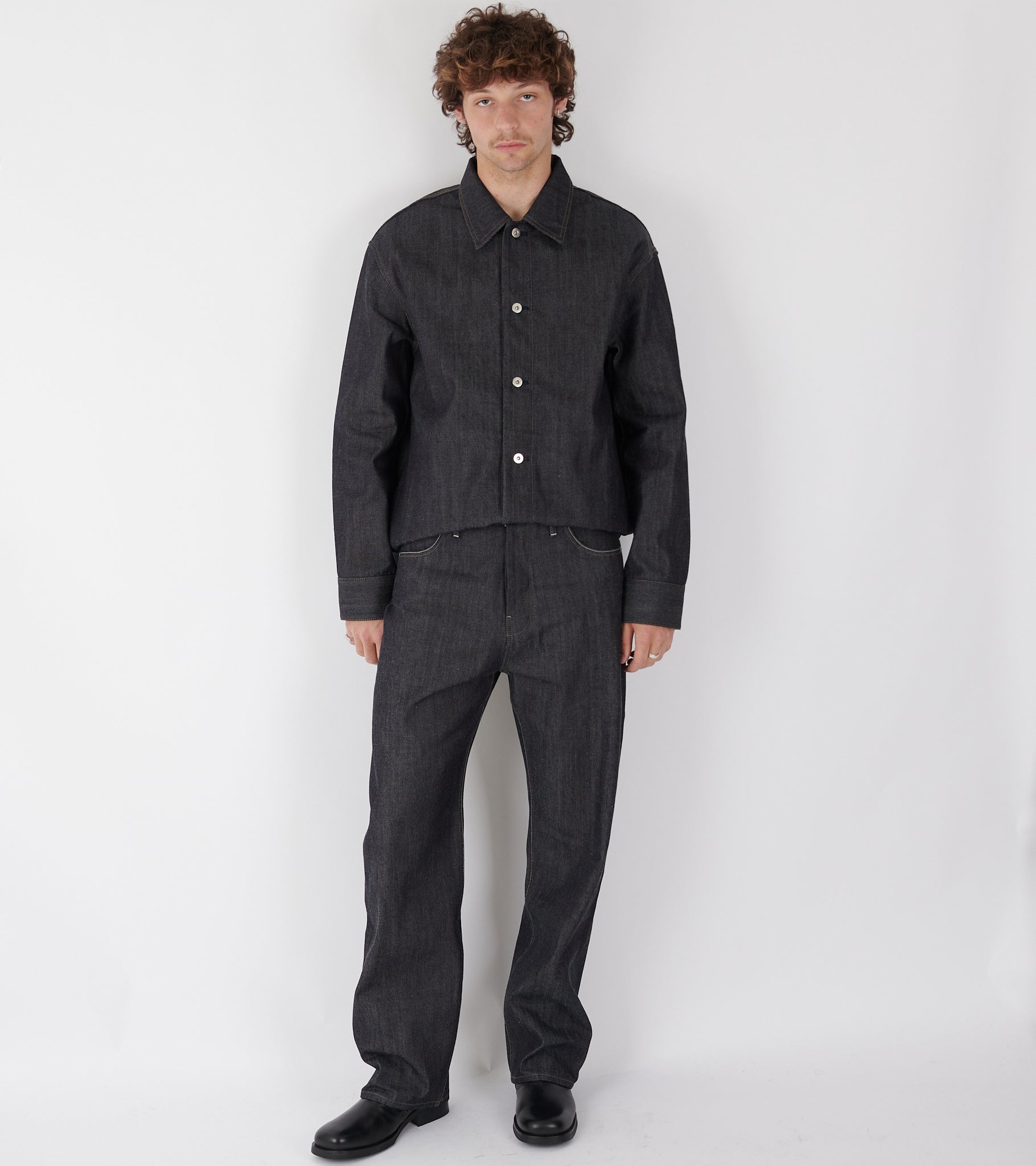 Rigid Denim Shirt Dark Blue