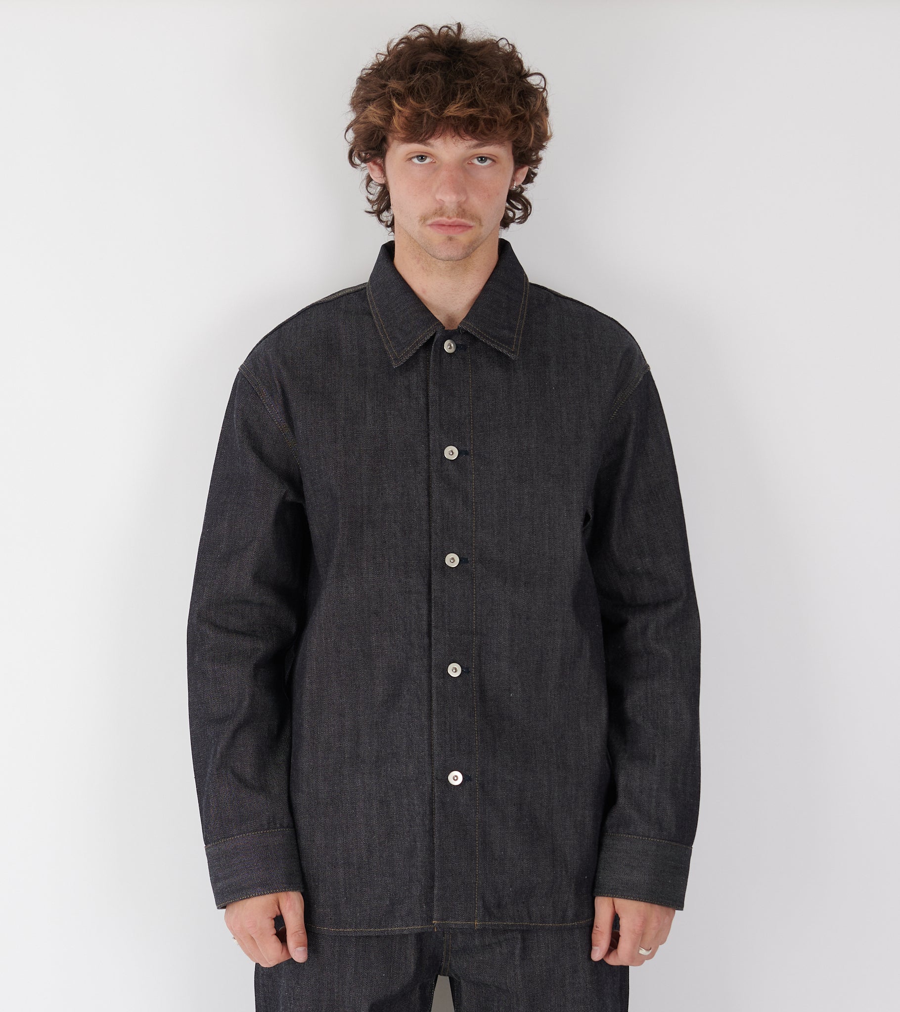Rigid Denim Shirt Dark Blue