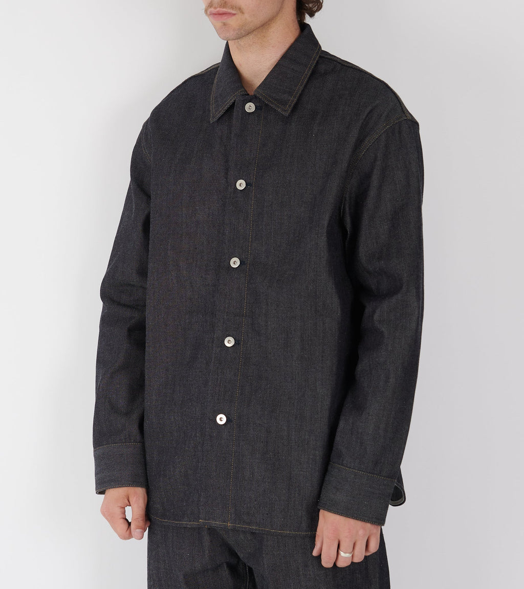 Rigid Denim Shirt Dark Blue