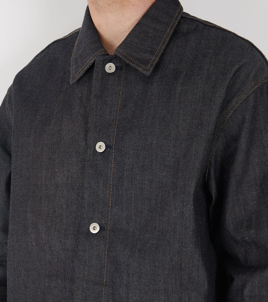 Rigid Denim Shirt Dark Blue
