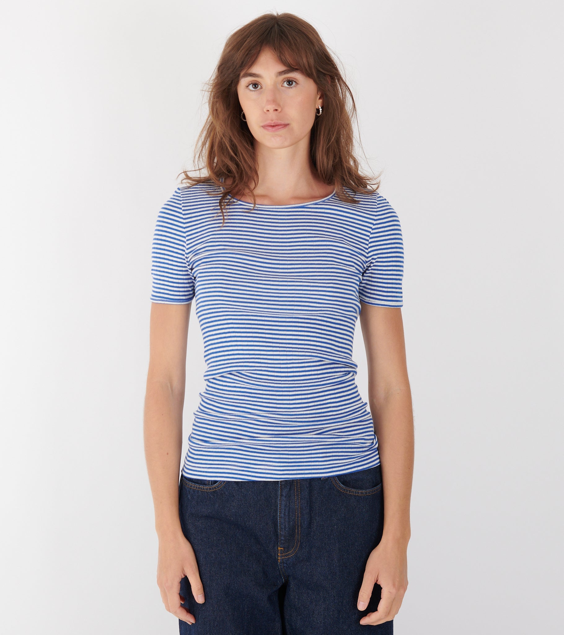 101 Short Sleeve T-shirt Cobalt Blue/Ecru