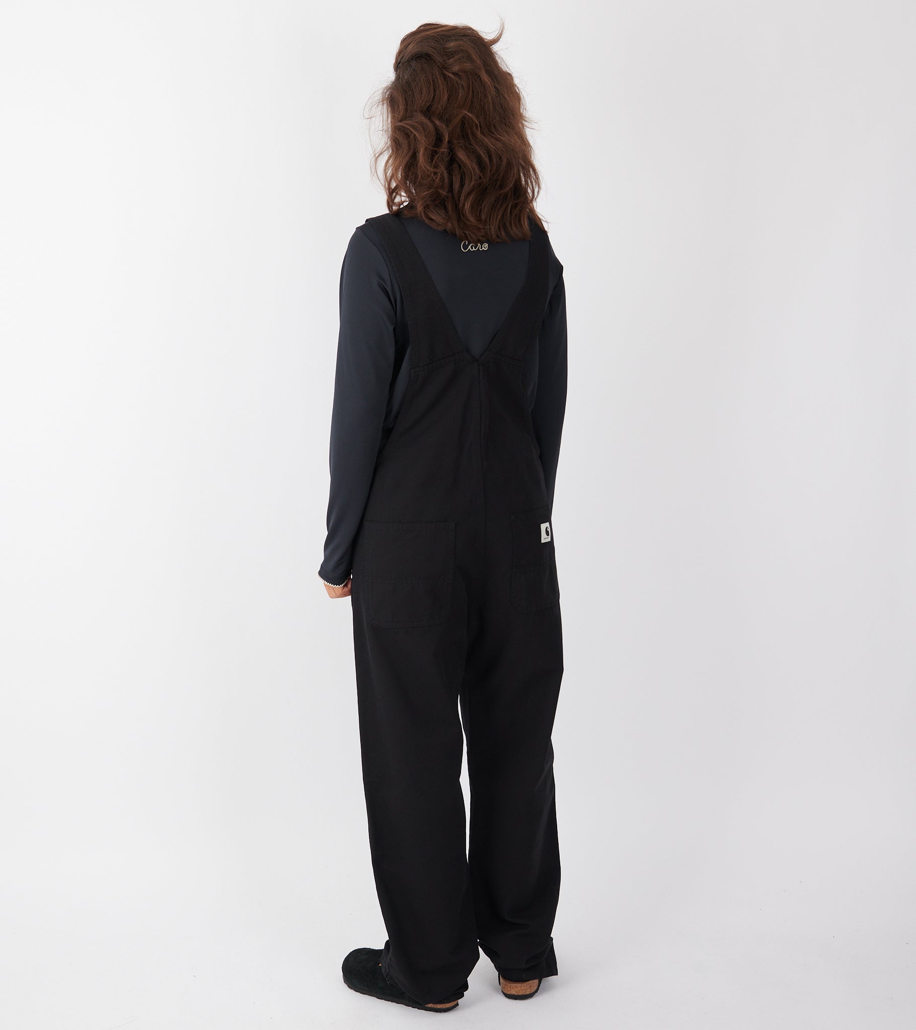 W Bib Overall Straight Black Rinsed