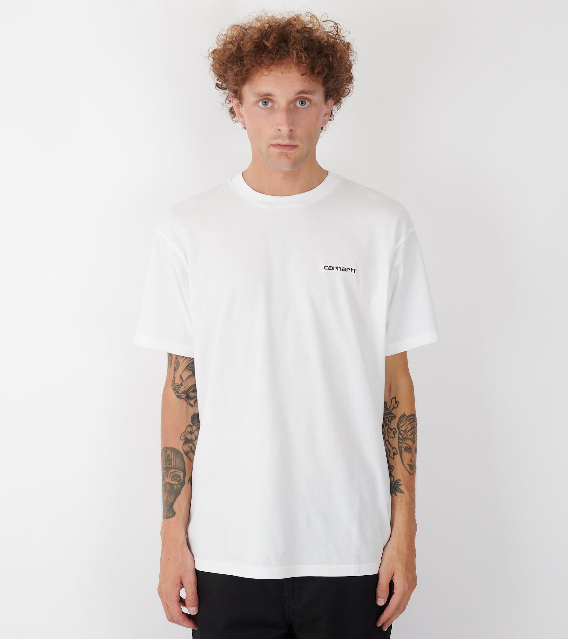 S/S Script Embroidery T-shirt White/Black