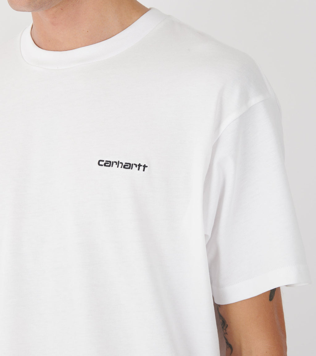 S/S Script Embroidery T-shirt White/Black