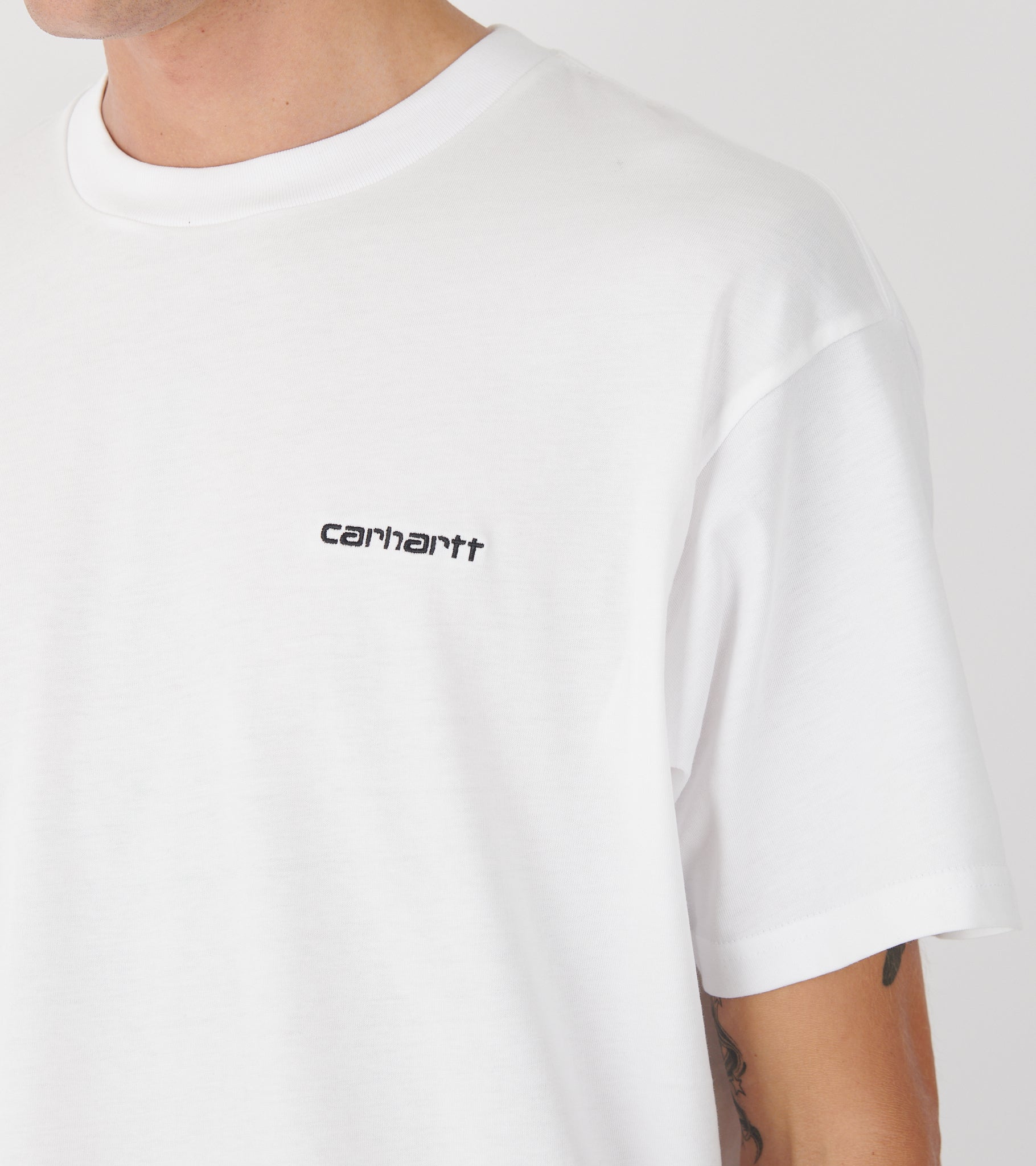 S/S Script Embroidery T-shirt White/Black