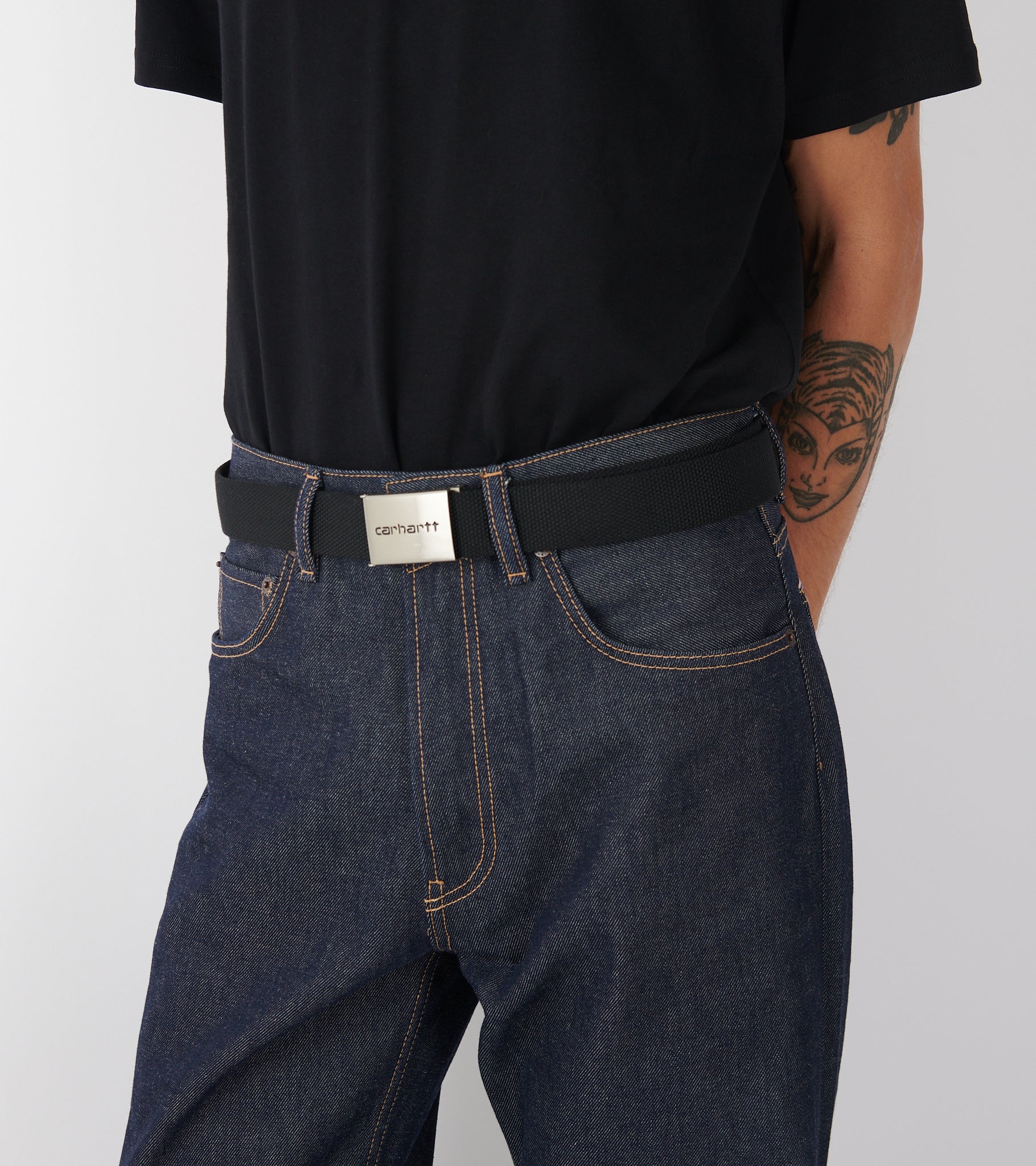 Clip Belt Chrome Black