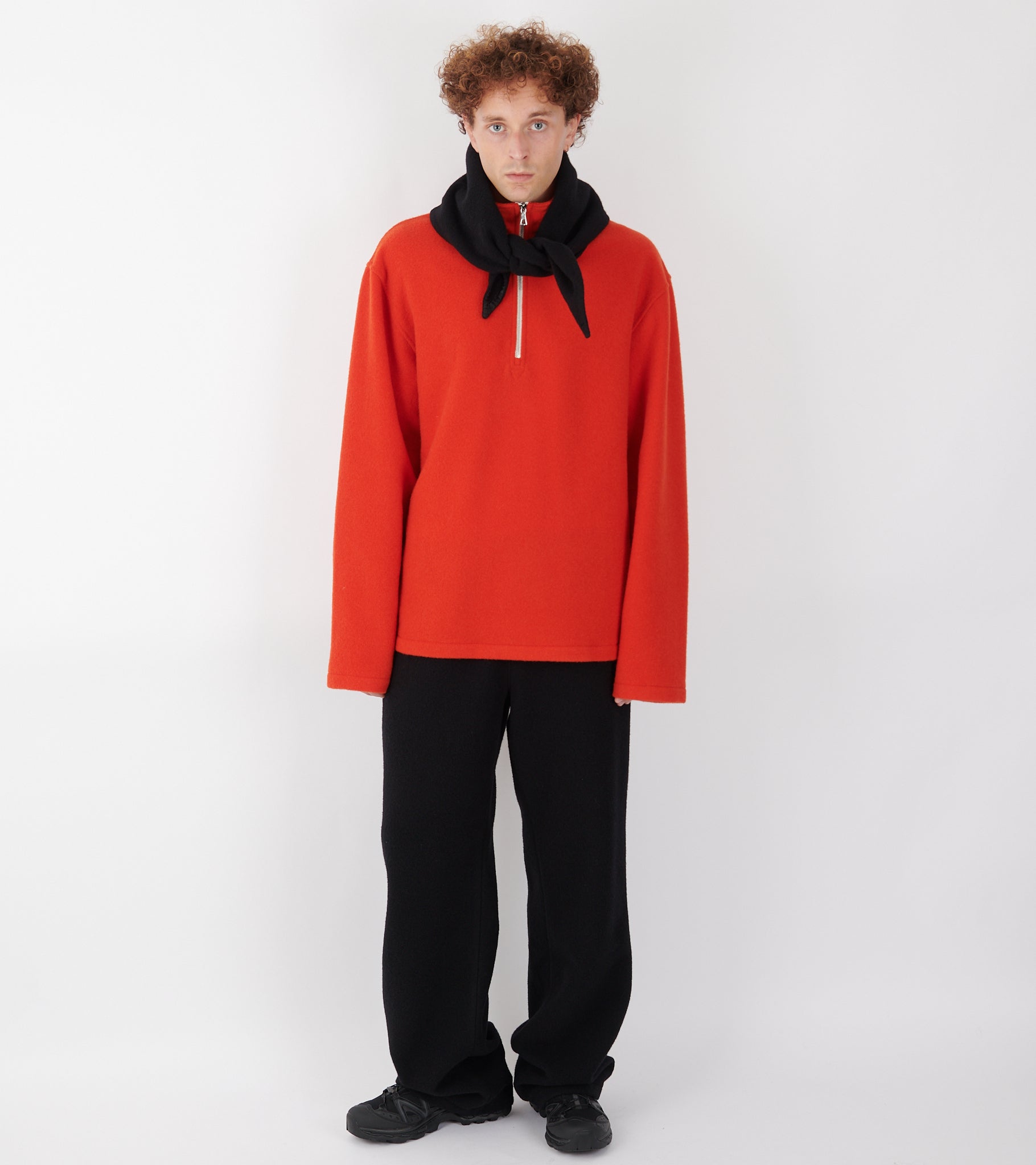 Losange Mini Fleece Scarf Black