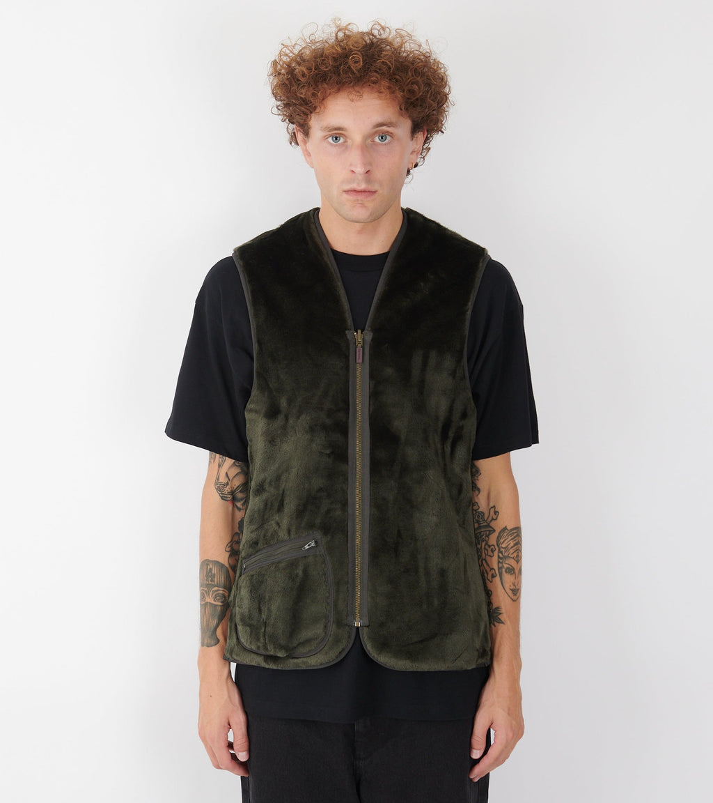 Warm Pile Waistcoat Zip-In Liner Sage