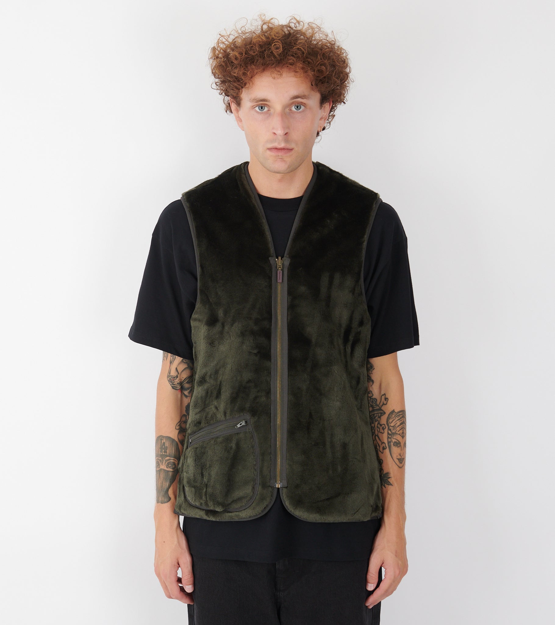 Warm Pile Waistcoat Zip-In Liner Sage