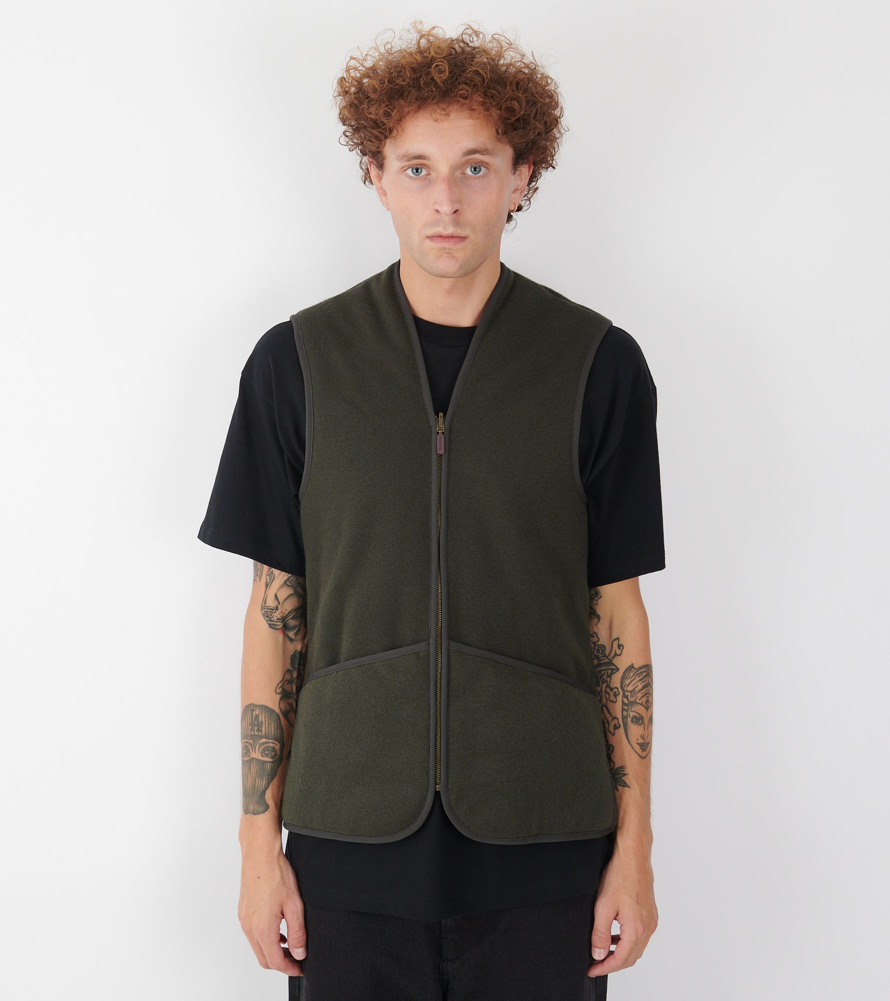 Warm Pile Waistcoat Zip-In Liner Sage