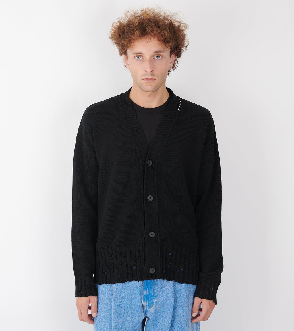 Cotton Knit Cardigan Black
