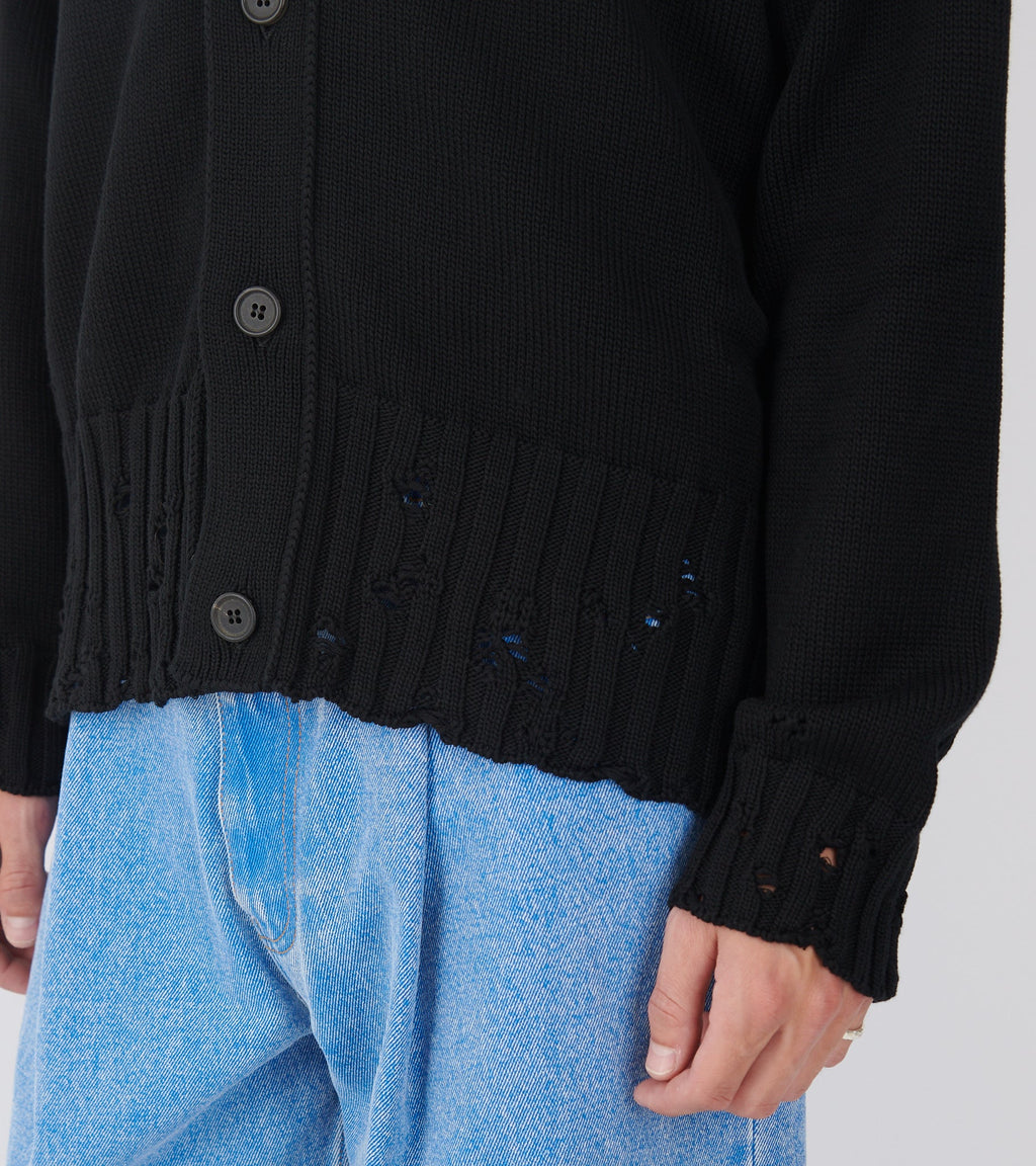 Cotton Knit Cardigan Black
