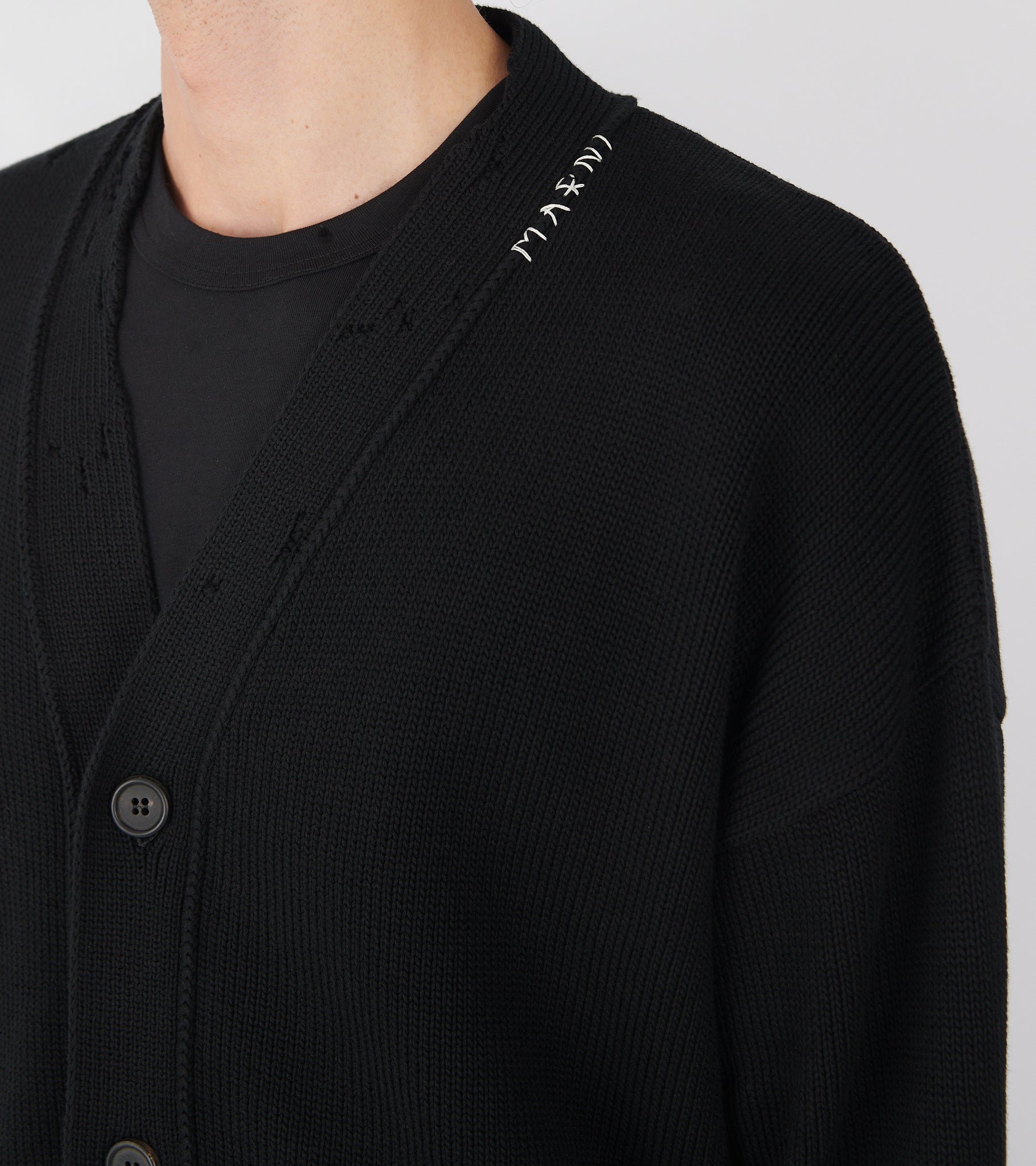 Cotton Knit Cardigan Black