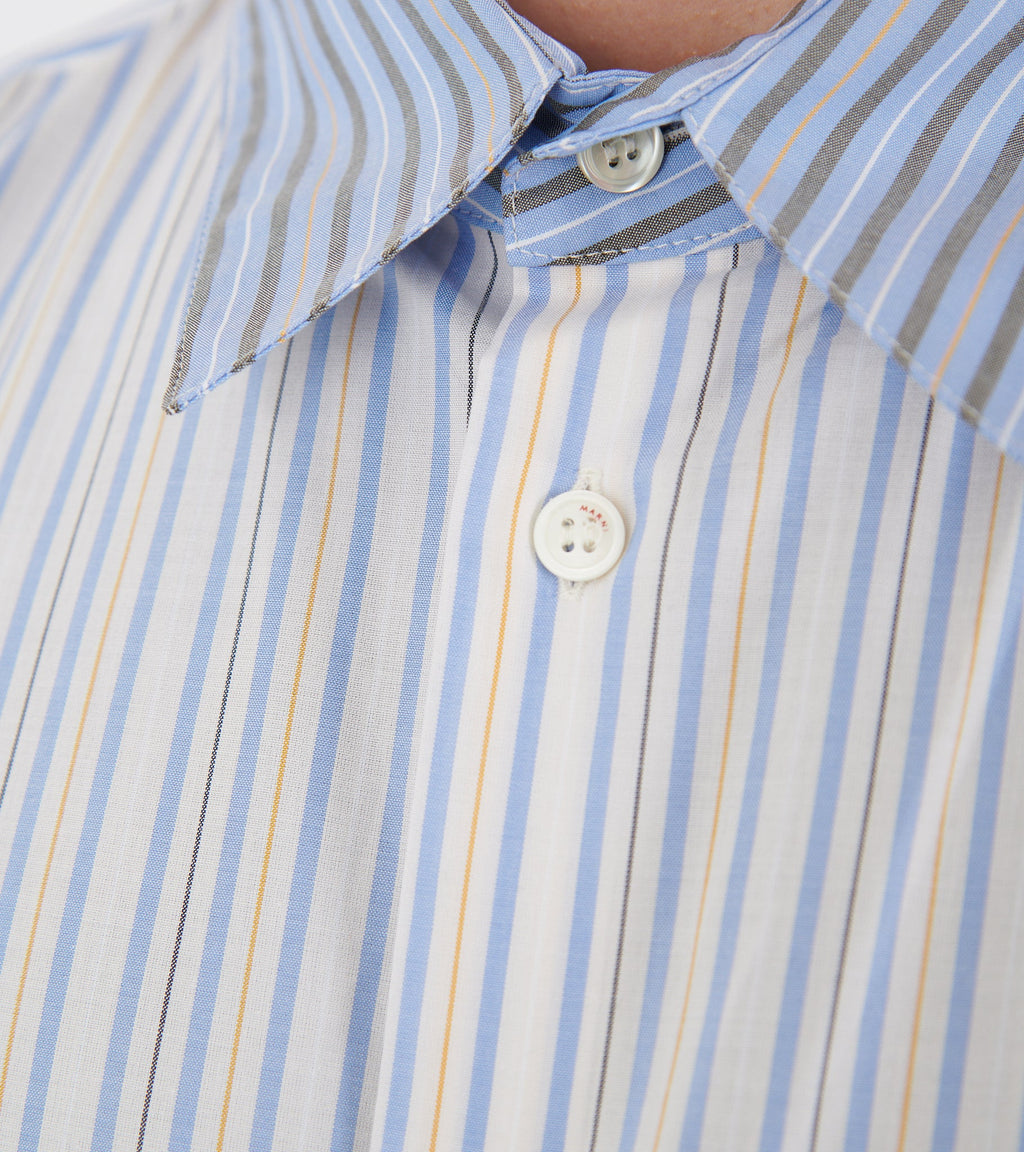 Mixed Stripes Poplin Shirt Light Blue