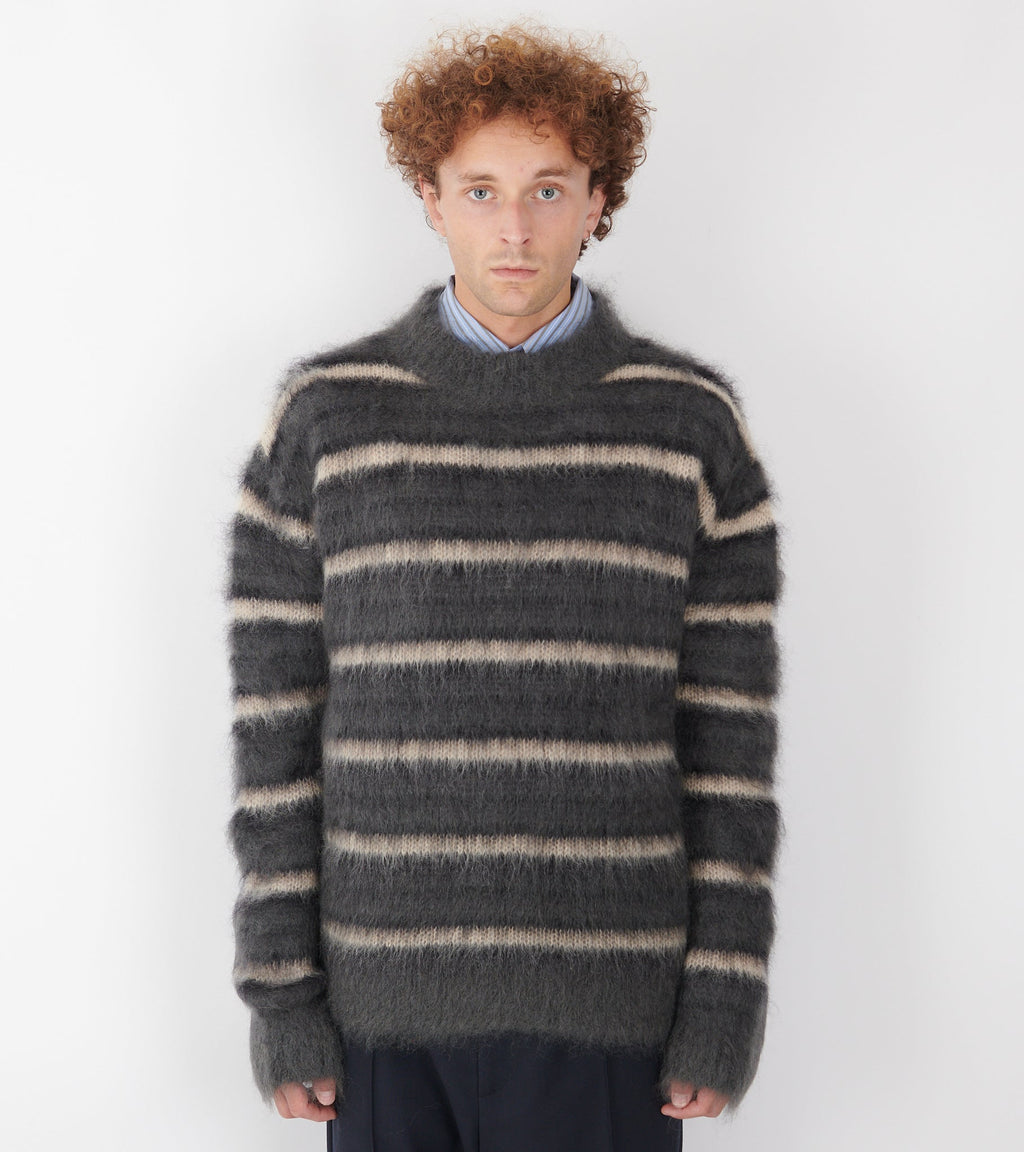 Striped Mohair Jumper Dark Grey