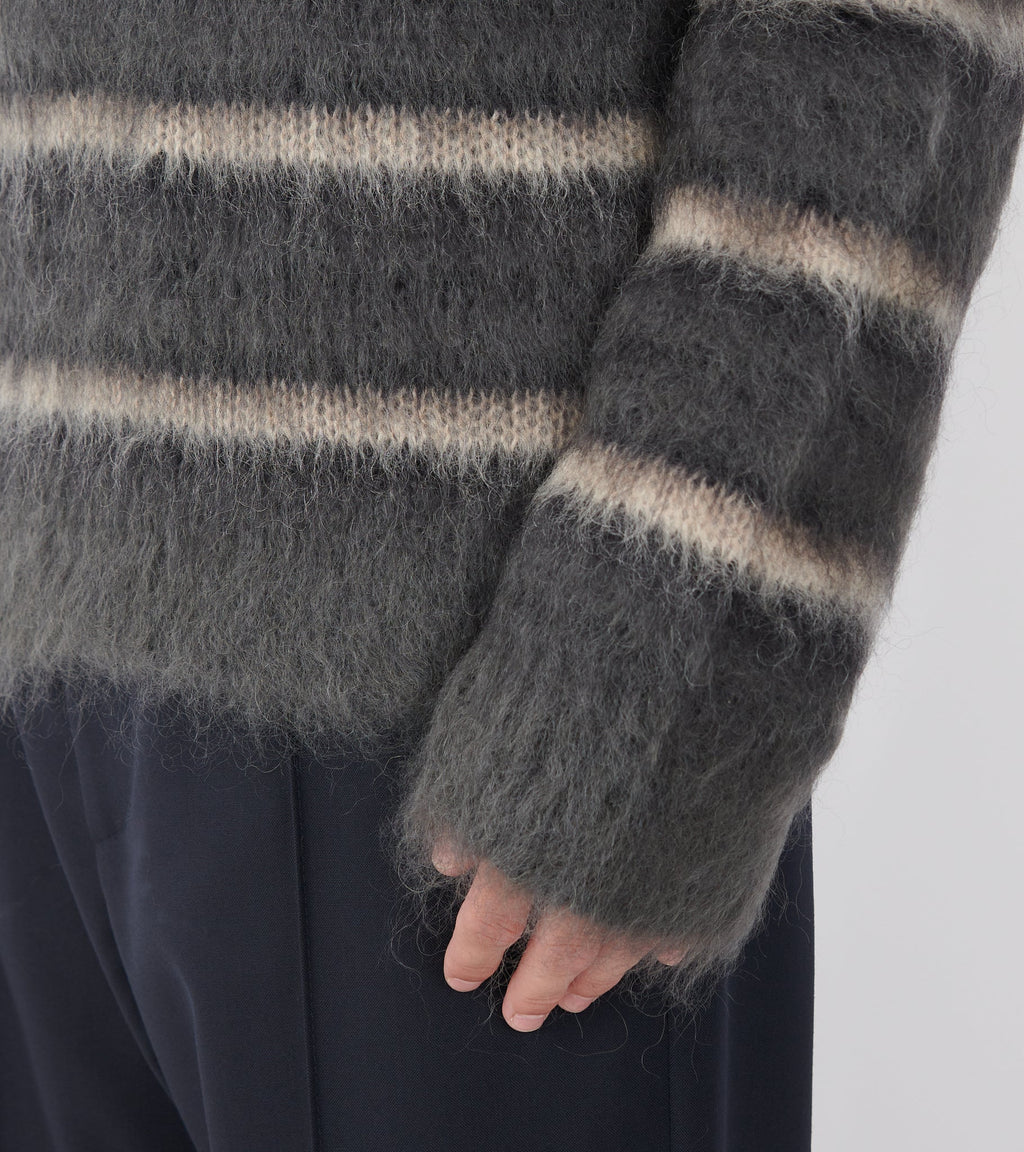 Striped Mohair Jumper Dark Grey