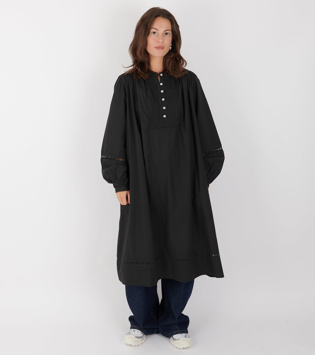 Leaf Shirtdress Black