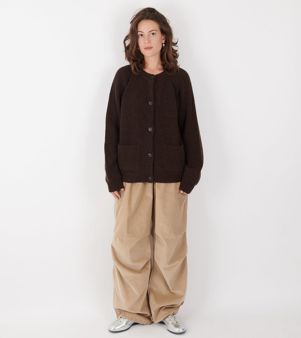 Shetland Wool Cardigan Brown