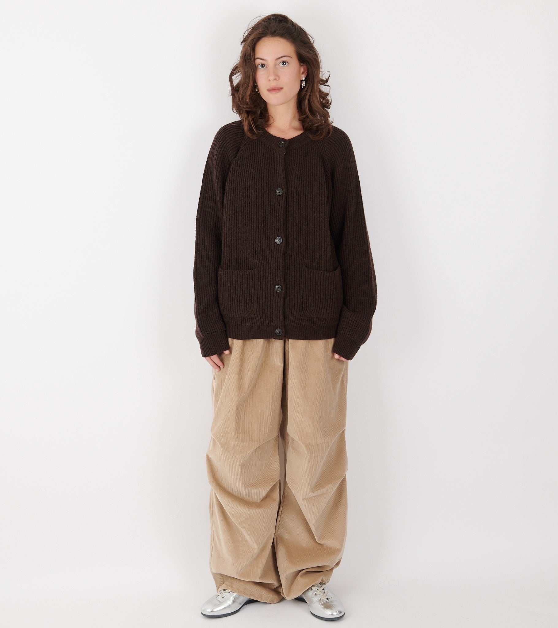 Shetland Wool Cardigan Brown