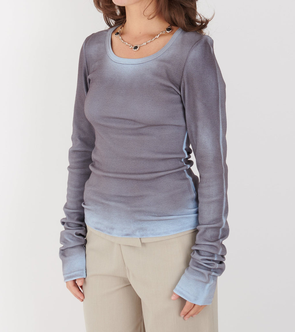Java Blouse Light Blue/Brown