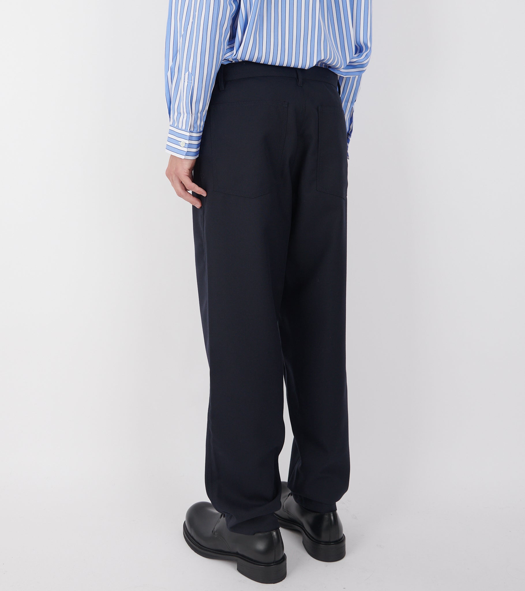 Wool Blend Trousers Dark Navy