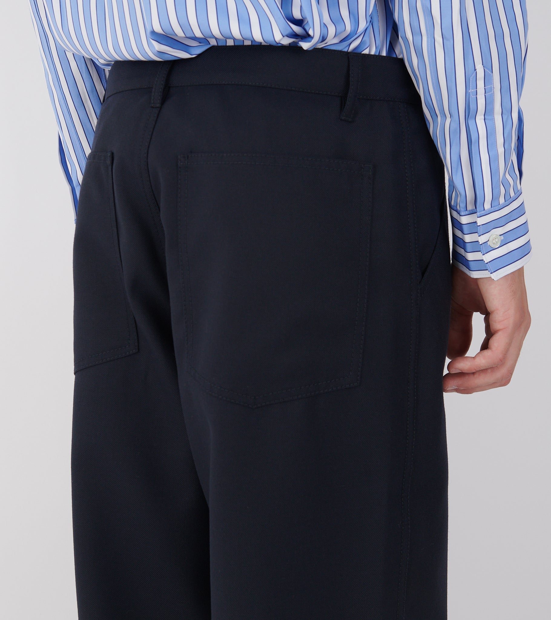Wool Blend Trousers Dark Navy